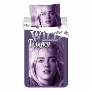 Lila egyszemélyes pamut gyerek ágyneműhuzat 200x140 cm Billie Eilish – Jerry Fabrics kép