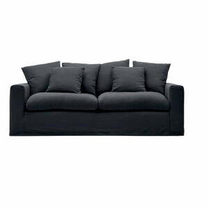 Antracitszürke len kanapé 240 cm Nora – Kave Home kép