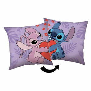 Fleece gyerek párna 40x40 cm Lilo and Stitch "Kiss" – Jerry Fabrics kép