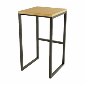 Fekete-natúr színű bárszék tölgyfa dekorral Frame – Woodman kép