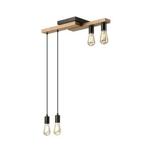 Csillár zsinóron CORTINA 4xE27/15W/230V fekete/tölgy kép