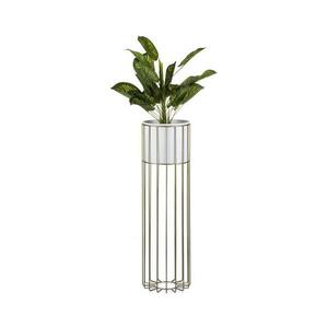 HowHomely Fém virágcserép LOFT 70x20 cm arany/fehér kép