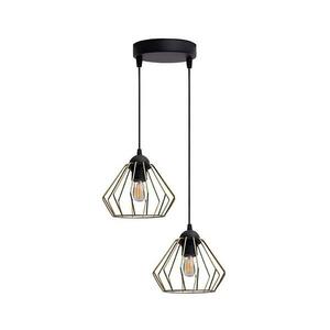 HEXE Csillár zsinóron CEED GOLD 2xE27/60W/230V átm. 28 cm fekete/arany kép