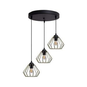 HEXE Csillár zsinóron CEED GOLD 3xE27/60W/230V átm. 45 cm fekete/arany kép