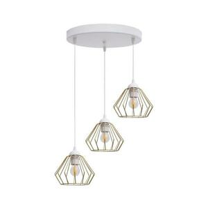 HEXE Csillár zsinóron CEED GOLD 3xE27/60W/230V átm. 45 cm fehér/arany kép