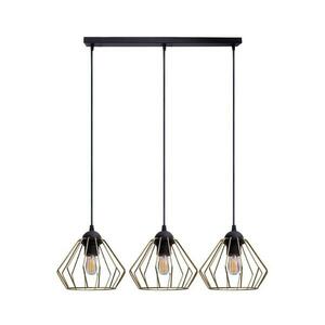 HEXE Csillár zsinóron CEED GOLD 3xE27/60W/230V fekete/arany kép