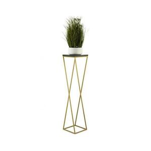 HowHomely Virágállvány LOFT 100x24 cm arany/fekete kép