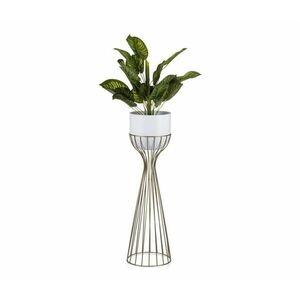 HowHomely Fém virágcserép LOFT 68x20 cm arany/fehér kép