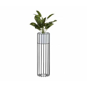 HowHomely Fém virágcserép LOFT 70x20 cm fekete/fehér kép