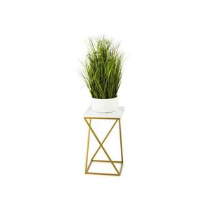 HowHomely Virágállvány LOFT 40x24 cm arany/fehér kép