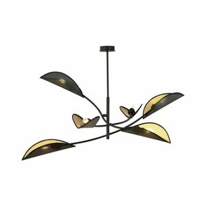EMIBIG Csillár rúdon LOTUS 6xE14/10W/230V fekete/arany kép