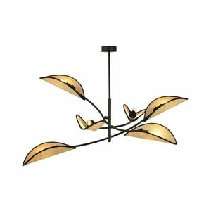 EMIBIG Csillár rúdon LOTUS 6xE14/10W/230V fekete/bézs kép