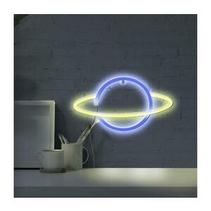 LED Neon fali dekoráció PLANET LED/3W/3xAA USB kék/sárga kép