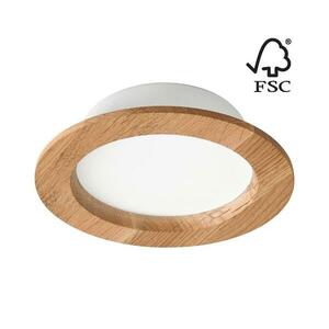 LED Beépíthető lámpa WOODY SPOT LED/12, 5W/230V 4000K tölgy ø 16 cm kép