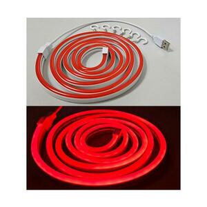LED Rugalmas Szalag NEON LED/5V USB 1, 8 m piros kép