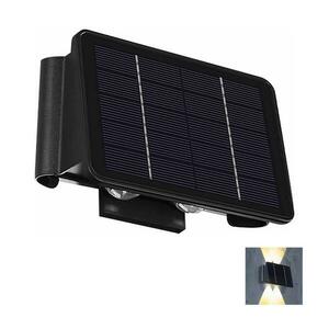 Greenlux LED Napelemes fali lámpa 4xLED/1, 5W/3, 7V 1500 mAh IP54 fekete kép
