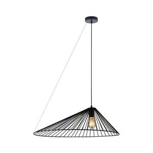 Csillár zsinóron AURORA 1xE27/20W/230V átm. 60 cm fekete kép