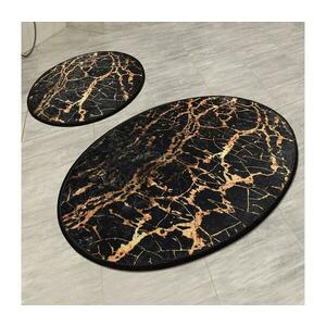 KÉSZLET 2x Fürdőszoba szőnyeg GOLDES 60/100 cm fekete/arany kép
