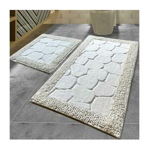 KÉSZLET 2x Fürdőszoba szőnyeg STONE 60/100 cm fehér kép