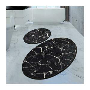 KÉSZLET 2x Fürdőszoba szőnyeg MARBLE 50x60/60x100 cm fekete kép