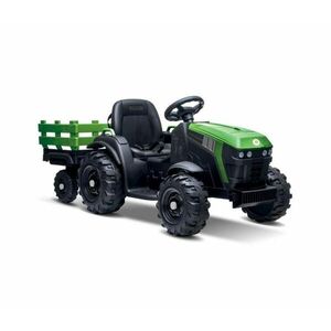 Buddy Toys Elektromos traktor pótkocsival 2x30W/7000 mAh fekete/zöld + távirányítás kép