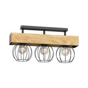 Felületre szerelhető csillár MENTON 3xE27/15W/230V fekete/barna/tölgy kép