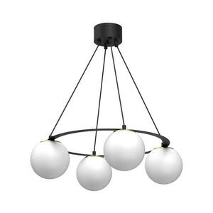 Csillár zsinóron BALLO 4xE27/15W/230V fekete/fehér kép