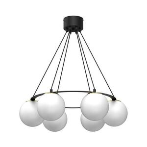 Csillár zsinóron BALLO 6xE27/15W/230V fekete/fehér kép