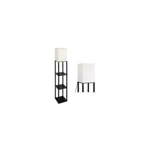 Állólámpa polcokkal 1xE27/60W/230V fekete/fehér kép