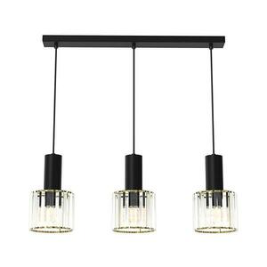 Csillár zsinóron CRISTAL 3xE27/60W/230V fekete kép