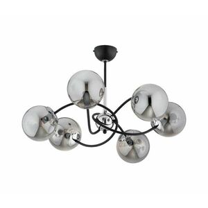 Csillár rúdon AURORA 6xE14/10W/230V fekete/króm kép