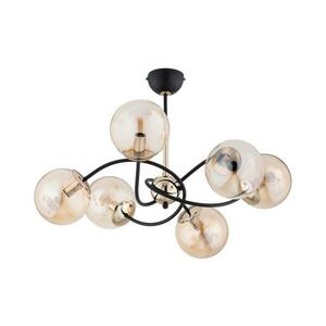 Csillár rúdon AURORA 6xE14/10W/230V fekete/arany kép