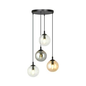 EMIBIG Csillár zsinóron COSMO 4xE14/10W/230V átm. 40 cm fekete/szürke/bézs/átlátszó kép