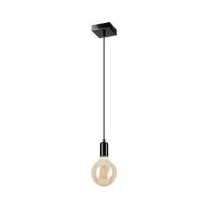 Csillár zsinóron ASTRID 1xE27/60W/230V fényes fekete kép