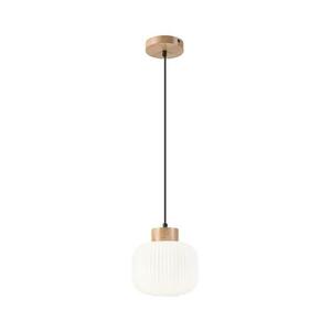 Csillár zsinóron HARMONY 1xE27/15W/230V átm. 20 cm fehér/tölgy kép