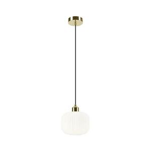 Csillár zsinóron HARMA 1xE27/15W/230V átm. 20 cm fehér/arany kép