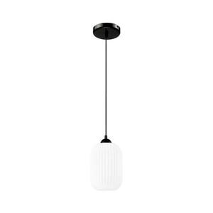 Csillár zsinóron HARMA 1xE27/15W/230V átm. 14 cm fehér/fekete kép