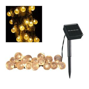 LED Napelemes dekoratív lánc BUBBLE GLASS 20xLED/8 funkció 4, 85 m 600 mAh IP44 kép