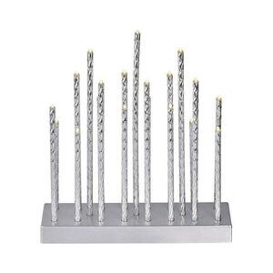 LED Karácsonyi gyertyatartó 19xLED/3xAA szürke kép