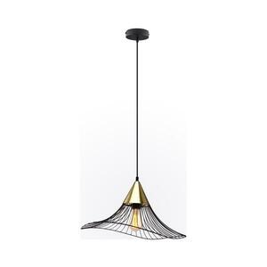 Csillár zsinóron ALURA 1xE27/60W/230V átm. 50 cm fekete kép