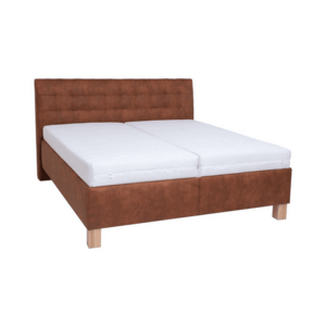 POHODA Kárpitozott ágy tárolóhellyel matrac nélkül VIOLET 180x200 cm konyak barna kép