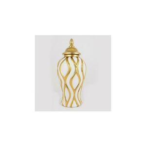 Eurolamp Kerámia váza 42, 6x18, 8 cm arany/fehér kép