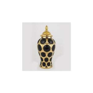 Eurolamp Kerámia váza 40x17, 7 cm arany/fekete kép