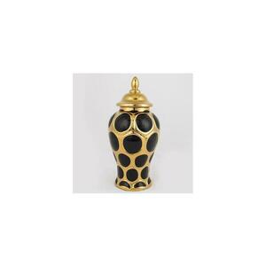 Eurolamp Kerámia váza 33, 8x16 cm arany/fekete kép