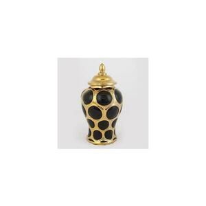 Eurolamp Kerámia váza 27, 6x15 cm arany/fekete kép