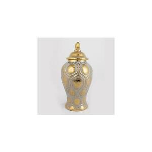 Eurolamp Kerámia váza 33, 8x16 cm arany/ezüst kép