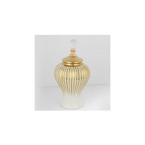Eurolamp Kerámia váza 35x17, 5 cm arany/fehér kép