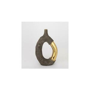 Eurolamp Kerámia váza 31, 5x20x8 cm barna/arany kép