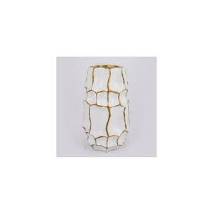Eurolamp Kerámia váza 25x14, 5 cm arany/fehér kép