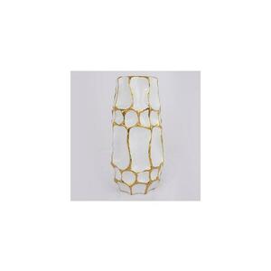 Eurolamp Kerámia váza 31, 5x15, 5 cm arany/fehér kép